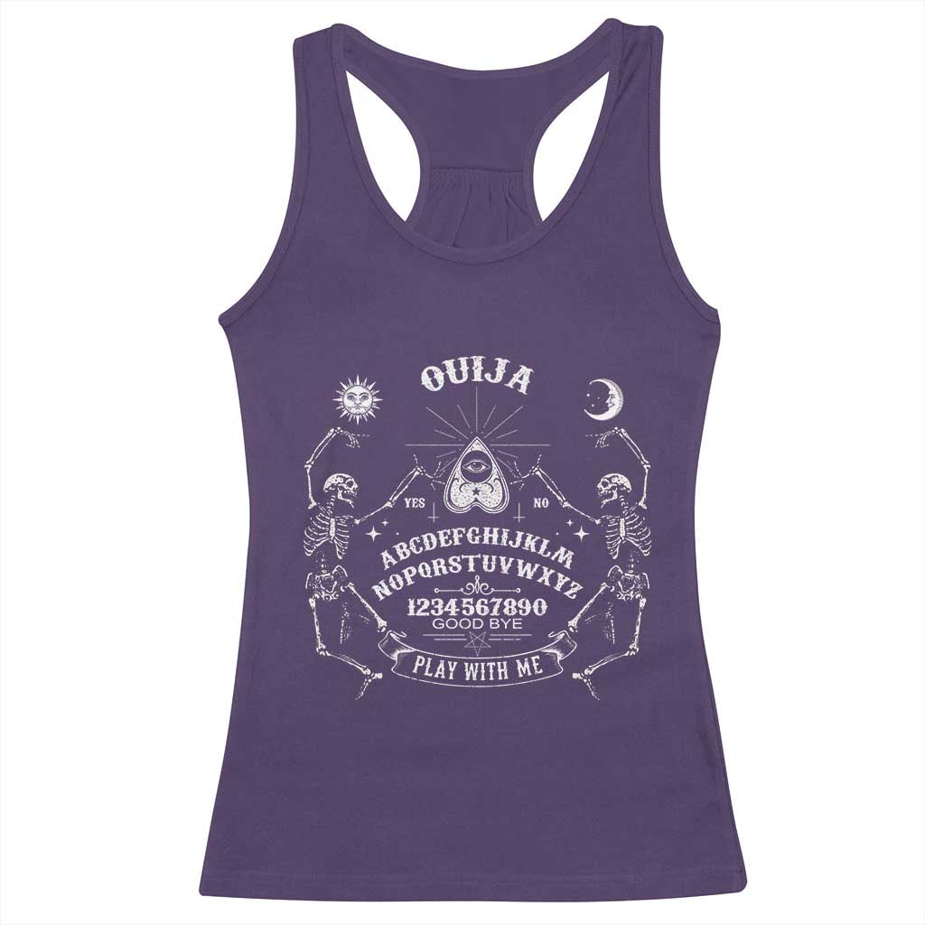 Ouija Board Spirit Board Occult Gothic Skeleton Halloween Pagan Racerback Tank Top TS11 Purple Print Your Wear