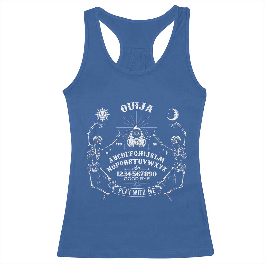 Ouija Board Spirit Board Occult Gothic Skeleton Halloween Pagan Racerback Tank Top TS11 Royal Blue Print Your Wear