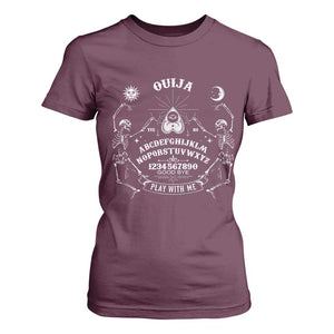 Ouija Board Spirit Board Occult Gothic Skeleton Halloween Pagan T Shirt For Women TS11 Maroon Print Your Wear