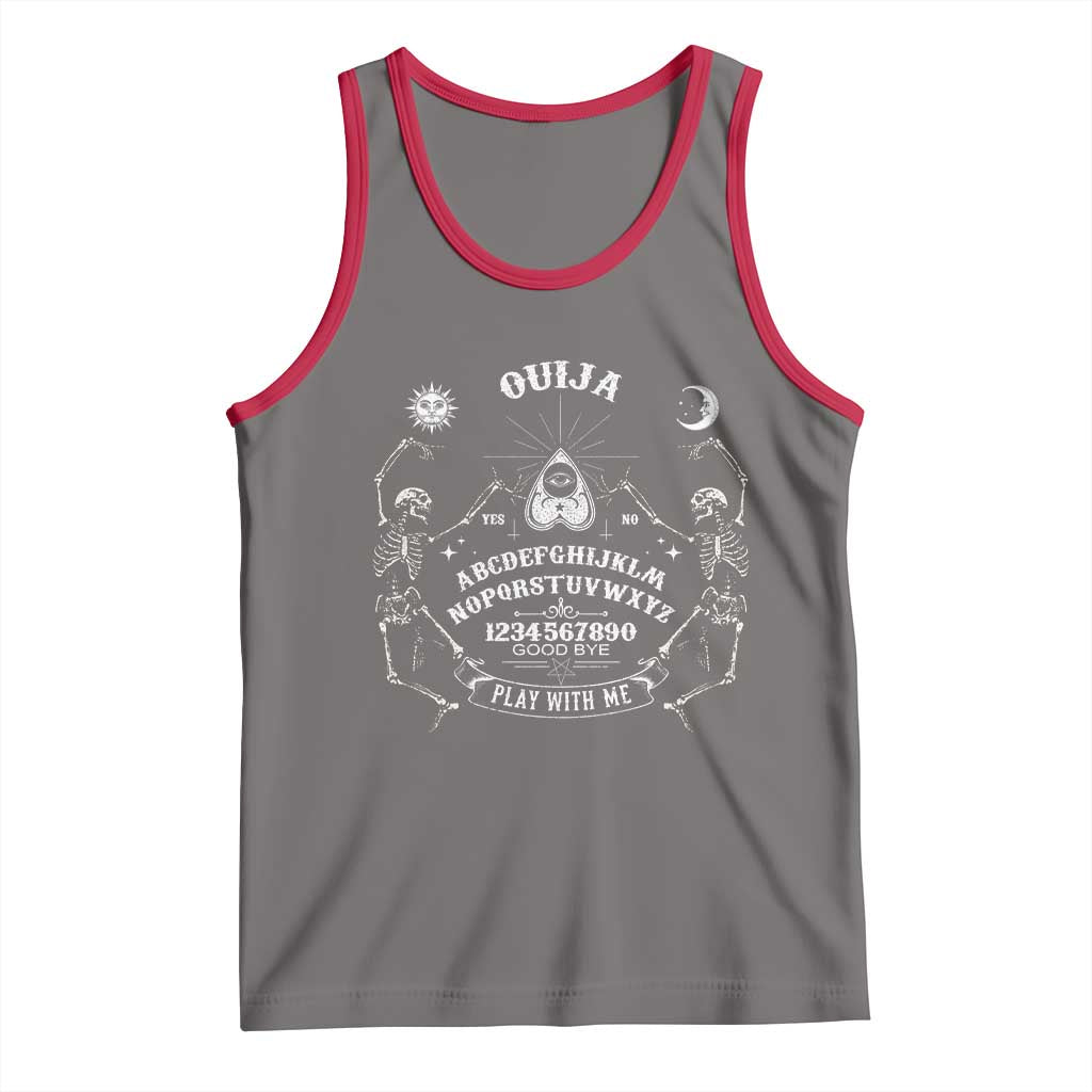 Ouija Board Spirit Board Occult Gothic Skeleton Halloween Pagan Tank Top TS11 Deep Heather Red Print Your Wear