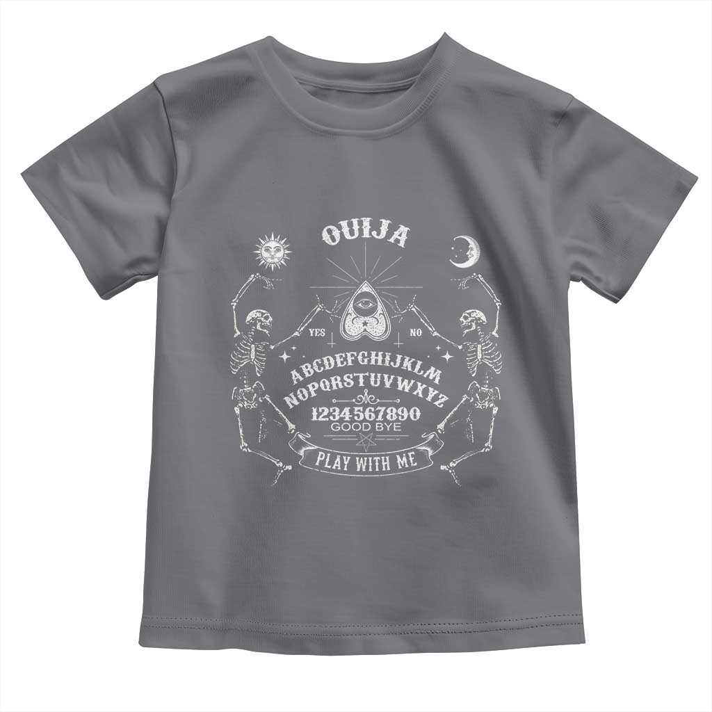 Ouija Board Spirit Board Occult Gothic Skeleton Halloween Pagan Toddler T Shirt TS11 Charcoal Print Your Wear