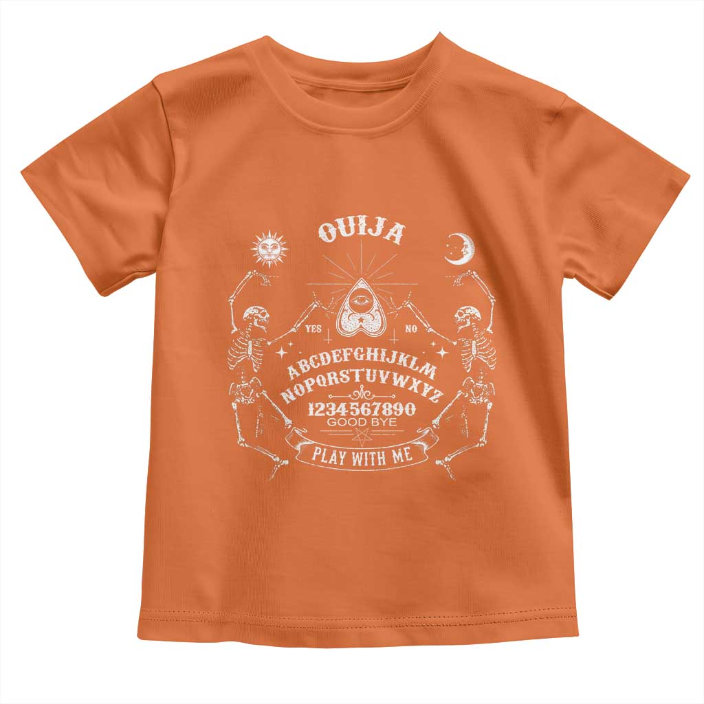 Ouija Board Spirit Board Occult Gothic Skeleton Halloween Pagan Toddler T Shirt TS11 Orange Print Your Wear