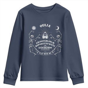 Ouija Board Spirit Board Occult Gothic Skeleton Halloween Pagan Youth Sweatshirt TS11 Navy Print Your Wear