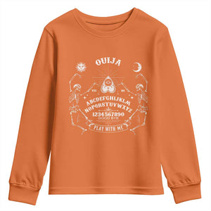 Ouija Board Spirit Board Occult Gothic Skeleton Halloween Pagan Youth Sweatshirt TS11 Orange Print Your Wear