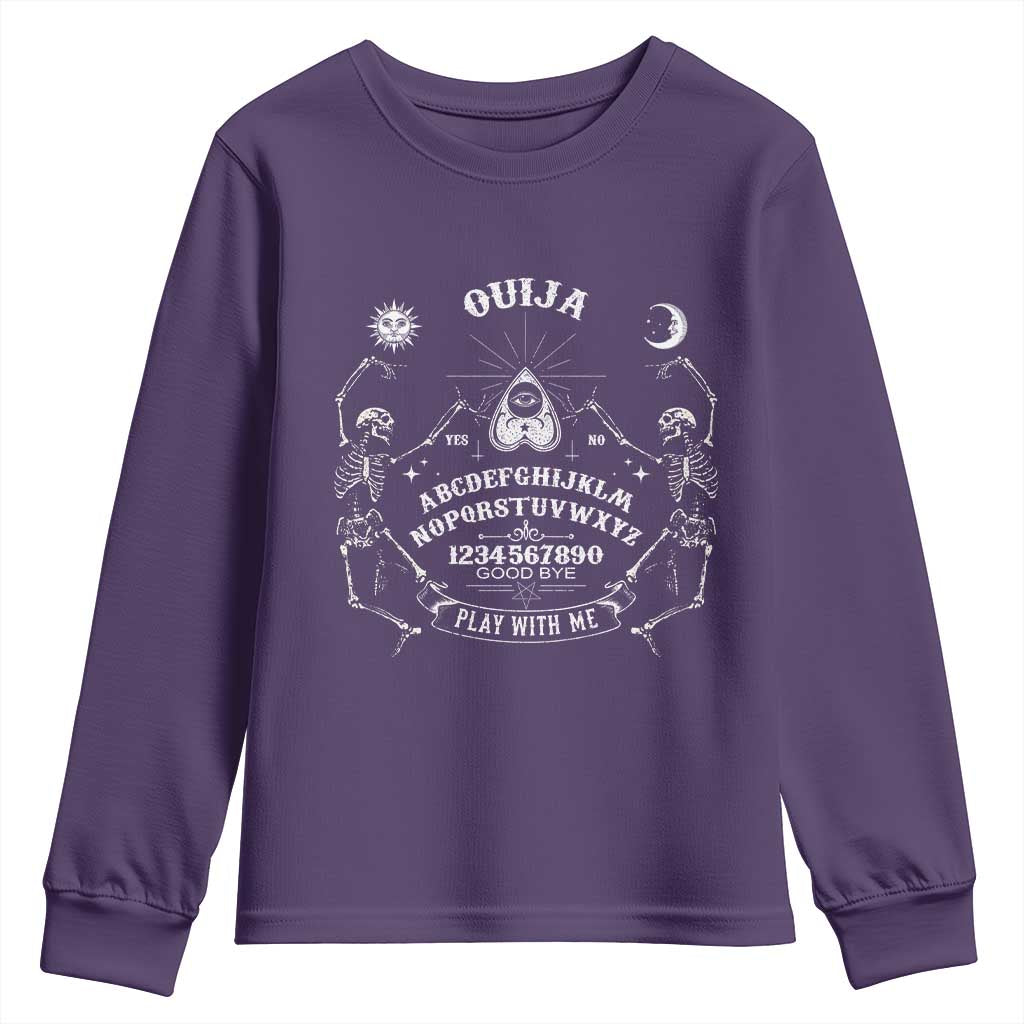 Ouija Board Spirit Board Occult Gothic Skeleton Halloween Pagan Youth Sweatshirt TS11 Purple Print Your Wear
