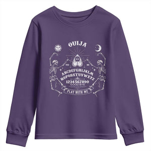 Ouija Board Spirit Board Occult Gothic Skeleton Halloween Pagan Youth Sweatshirt TS11 Purple Print Your Wear