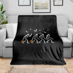 Funny Halloween Bigfoot Throw Blanket Skeleton Sasquatch Jack O Lantern TS11 Print Your Wear