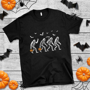 Funny Halloween Bigfoot T Shirt Skeleton Sasquatch Jack O Lantern TS11 Black Print Your Wear