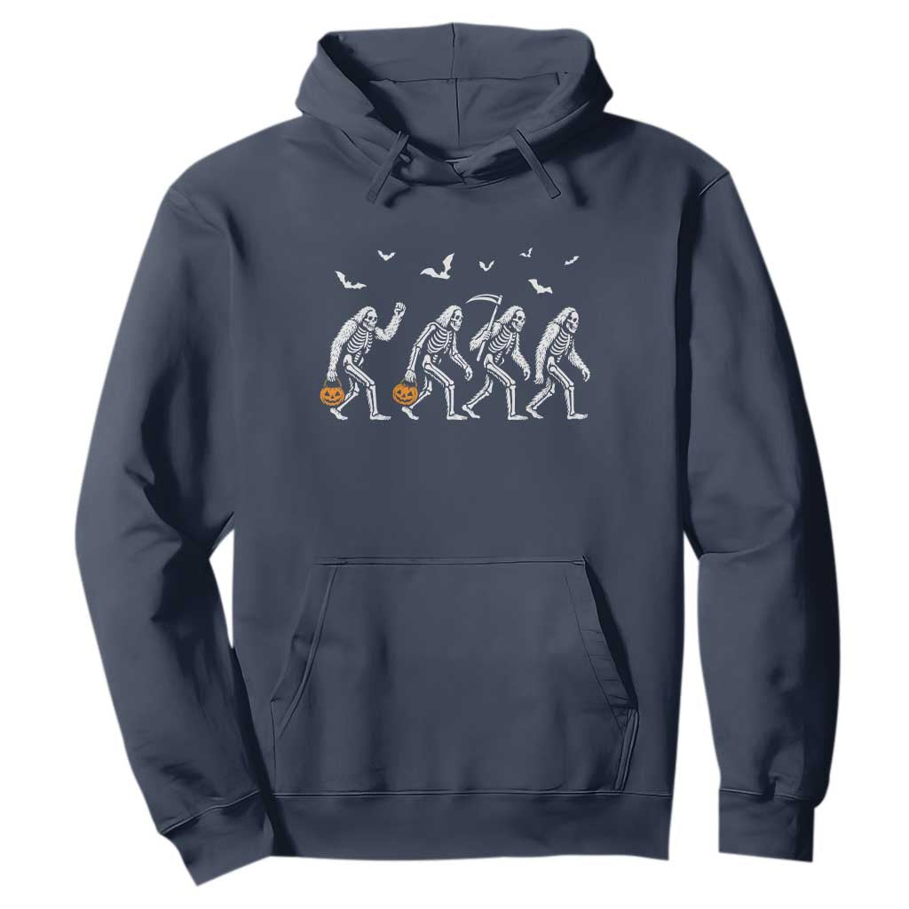 Funny Halloween Bigfoot Hoodie Skeleton Sasquatch Jack O Lantern TS11 Navy Print Your Wear