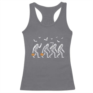 Funny Halloween Bigfoot Racerback Tank Top Skeleton Sasquatch Jack O Lantern TS11 Charcoal Print Your Wear