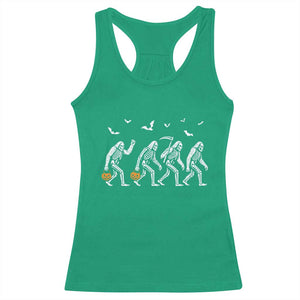 Funny Halloween Bigfoot Racerback Tank Top Skeleton Sasquatch Jack O Lantern TS11 Irish Green Print Your Wear