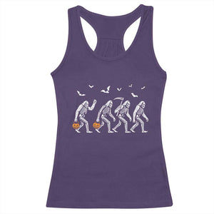 Funny Halloween Bigfoot Racerback Tank Top Skeleton Sasquatch Jack O Lantern TS11 Purple Print Your Wear
