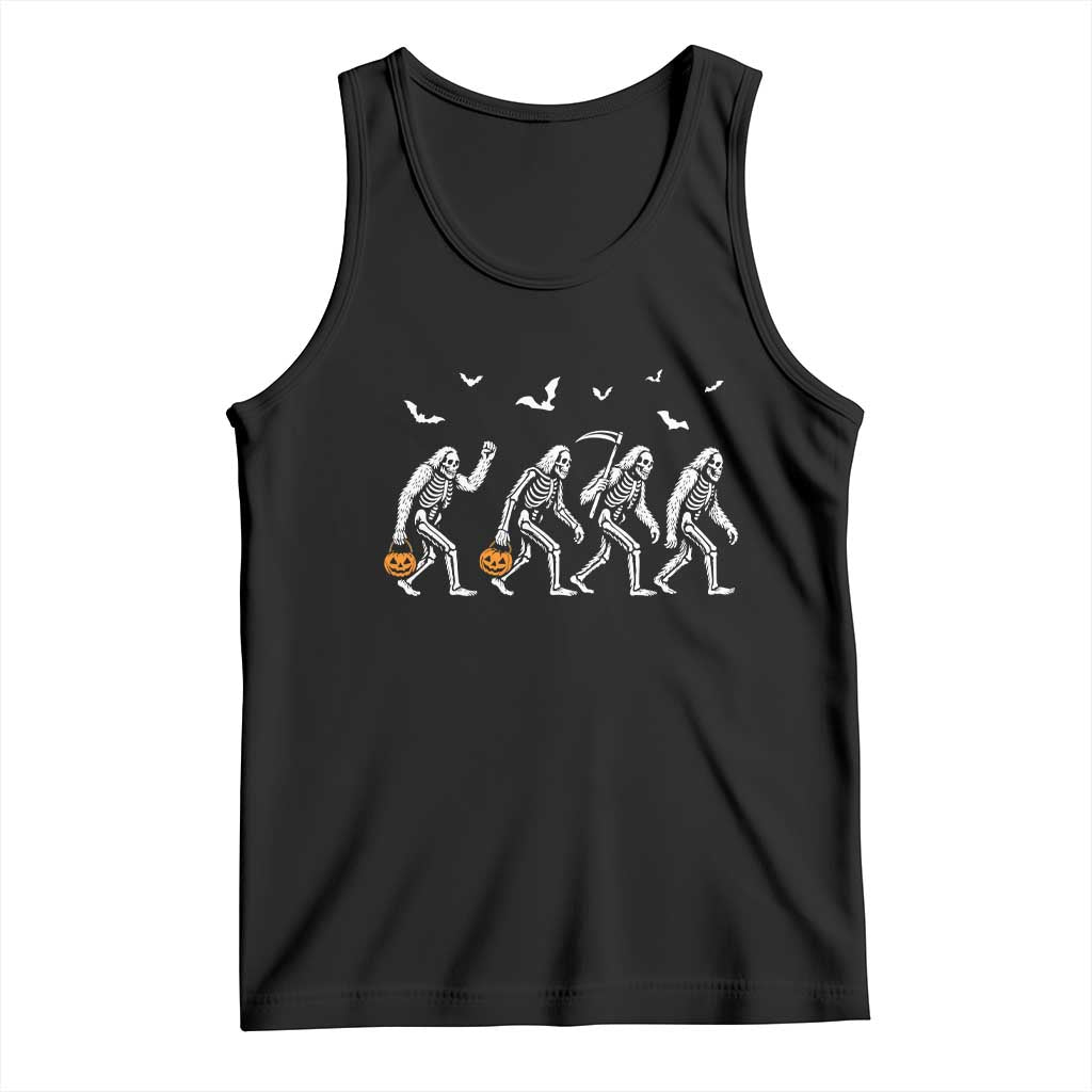 Funny Halloween Bigfoot Tank Top Skeleton Sasquatch Jack O Lantern TS11 Black Print Your Wear