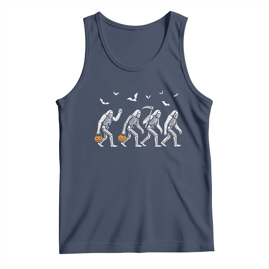 Funny Halloween Bigfoot Tank Top Skeleton Sasquatch Jack O Lantern TS11 Navy Print Your Wear
