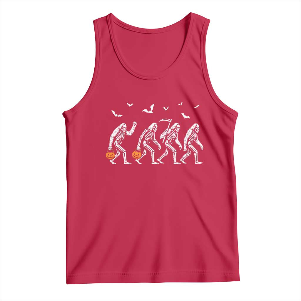 Funny Halloween Bigfoot Tank Top Skeleton Sasquatch Jack O Lantern TS11 Red Print Your Wear