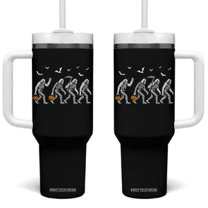 Funny Halloween Bigfoot Tumbler With Handle Skeleton Sasquatch Jack O Lantern TS11 One Size: 40 oz Black Print Your Wear