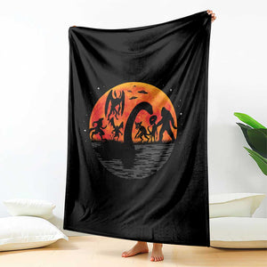 Funny Halloween Cryptid Folklore Bigfoot Alien Mothman Throw Blanket TS11 Print Your Wear