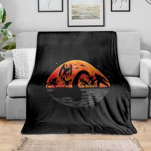 Funny Halloween Cryptid Folklore Bigfoot Alien Mothman Throw Blanket TS11 Print Your Wear
