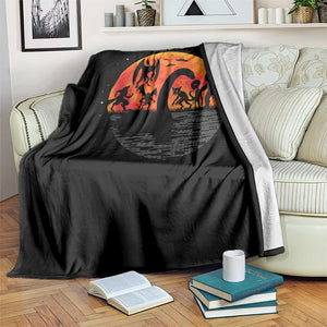 Funny Halloween Cryptid Folklore Bigfoot Alien Mothman Throw Blanket TS11 Print Your Wear