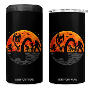 Funny Halloween Cryptid Folklore Bigfoot Alien Mothman 4 in 1 Can Cooler Tumbler TS11 One Size: 16 oz Black Print Your Wear