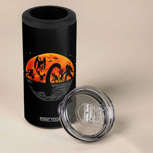 Funny Halloween Cryptid Folklore Bigfoot Alien Mothman 4 in 1 Can Cooler Tumbler TS11 Print Your Wear