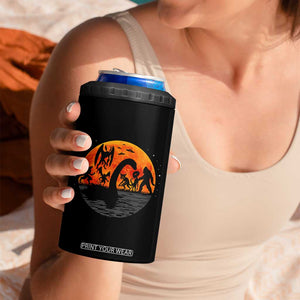 Funny Halloween Cryptid Folklore Bigfoot Alien Mothman 4 in 1 Can Cooler Tumbler TS11 Print Your Wear