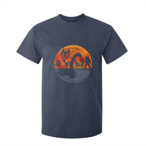 Funny Halloween Cryptid Folklore Bigfoot Alien Mothman T Shirt For Kid TS11 Navy Print Your Wear