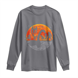 Funny Halloween Cryptid Folklore Bigfoot Alien Mothman Long Sleeve Shirt TS11 Charcoal Print Your Wear