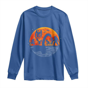 Funny Halloween Cryptid Folklore Bigfoot Alien Mothman Long Sleeve Shirt TS11 Royal Blue Print Your Wear