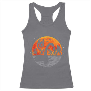 Funny Halloween Cryptid Folklore Bigfoot Alien Mothman Racerback Tank Top TS11 Charcoal Print Your Wear