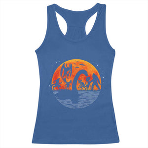 Funny Halloween Cryptid Folklore Bigfoot Alien Mothman Racerback Tank Top TS11 Royal Blue Print Your Wear