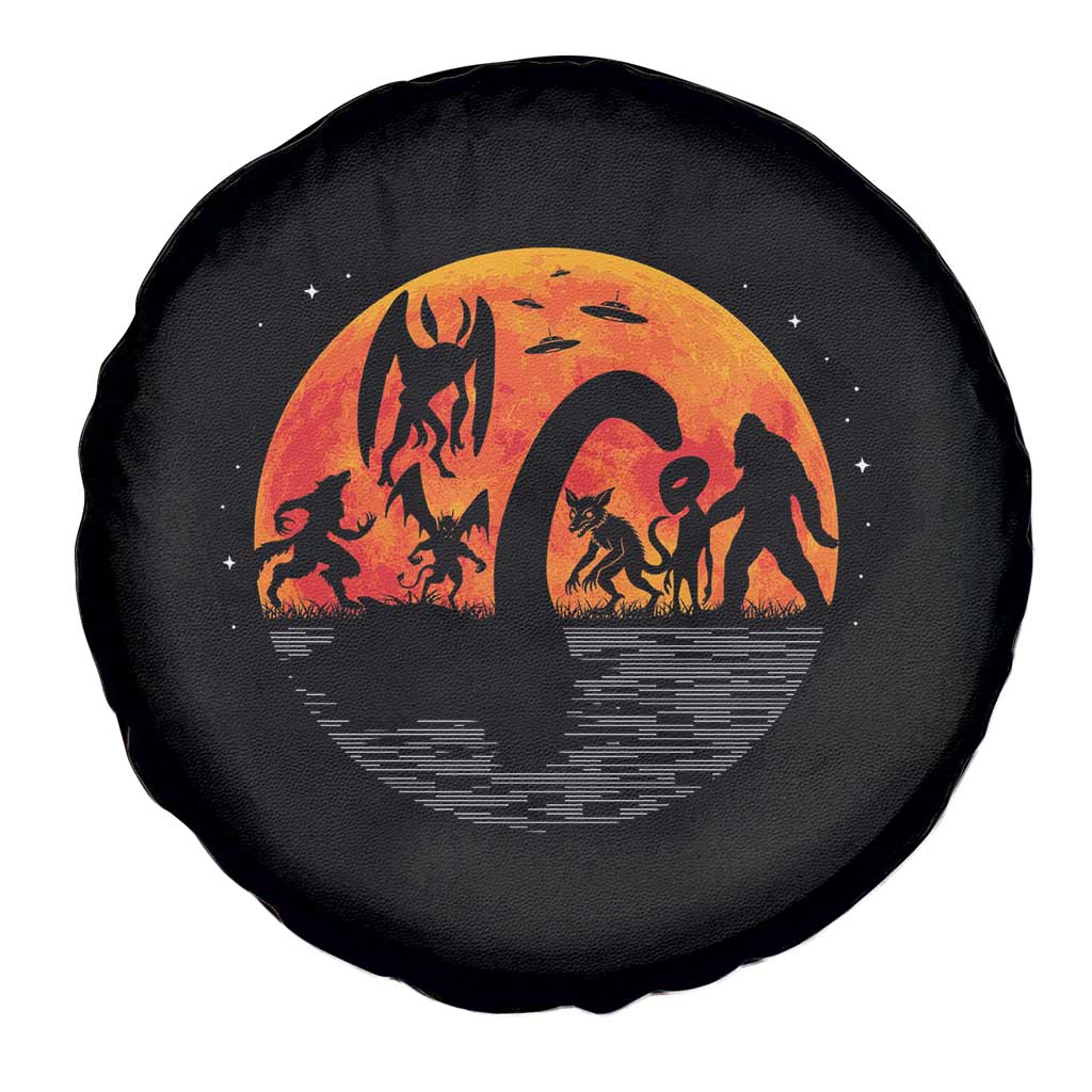 Funny Halloween Cryptid Folklore Bigfoot Alien Mothman Spare Tire Cover TS11 Print Your Wear