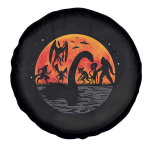 Funny Halloween Cryptid Folklore Bigfoot Alien Mothman Spare Tire Cover TS11 Print Your Wear
