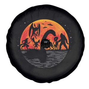 Funny Halloween Cryptid Folklore Bigfoot Alien Mothman Spare Tire Cover TS11 Print Your Wear