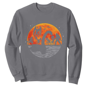 Funny Halloween Cryptid Folklore Bigfoot Alien Mothman Sweatshirt TS11 Charcoal Print Your Wear