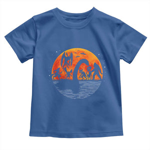 Funny Halloween Cryptid Folklore Bigfoot Alien Mothman Toddler T Shirt TS11 Royal Blue Print Your Wear