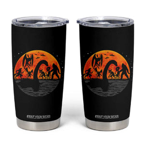 Funny Halloween Cryptid Folklore Bigfoot Alien Mothman Tumbler Cup TS11 Black Print Your Wear