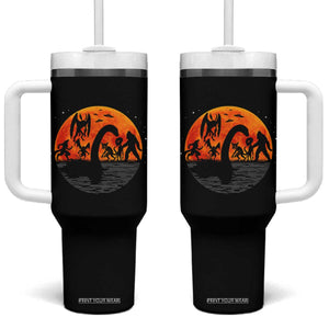 Funny Halloween Cryptid Folklore Bigfoot Alien Mothman Tumbler With Handle TS11 One Size: 40 oz Black Print Your Wear