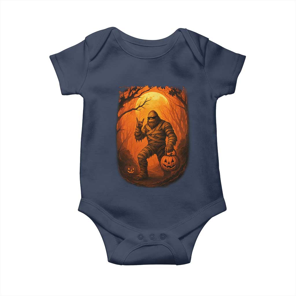 Funny Halloween Bigfoot Scary Spooky Cryptid Sasquatch Baby Onesie TS11 Navy Print Your Wear