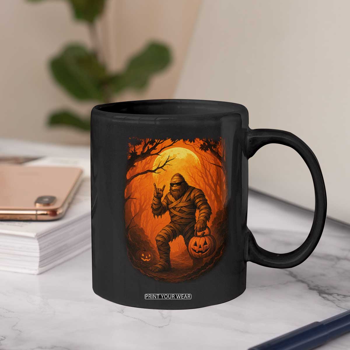 Funny Halloween Bigfoot Scary Spooky Cryptid Sasquatch Coffee Mug TS11 Print Your Wear