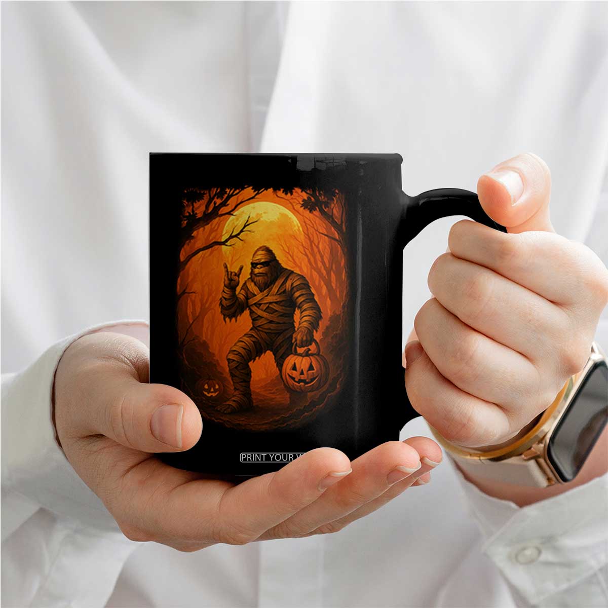 Funny Halloween Bigfoot Scary Spooky Cryptid Sasquatch Coffee Mug TS11 Print Your Wear