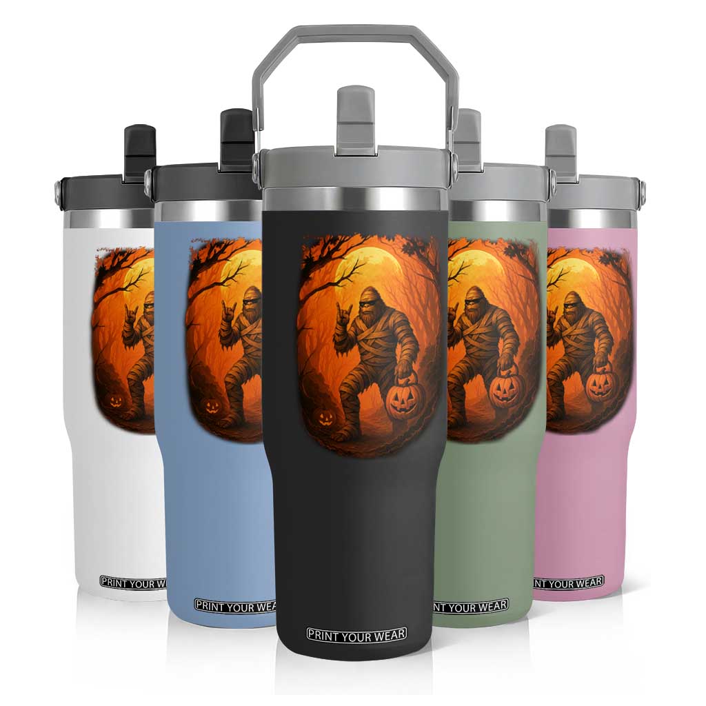 Funny Halloween Bigfoot Scary Spooky Cryptid Sasquatch Flip Straw Tumbler TS11 Print Your Wear