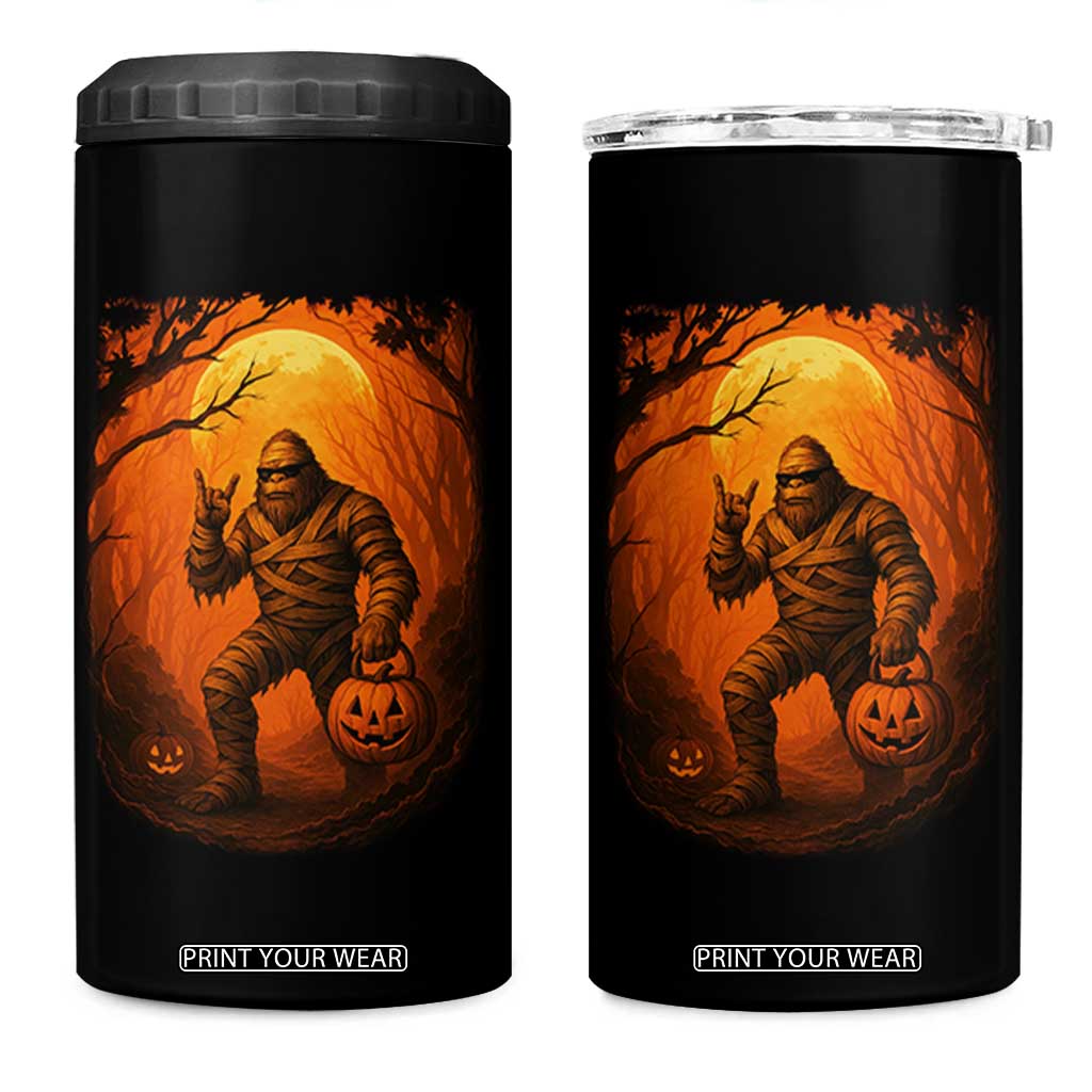 Funny Halloween Bigfoot Scary Spooky Cryptid Sasquatch 4 in 1 Can Cooler Tumbler TS11 One Size: 16 oz Black Print Your Wear
