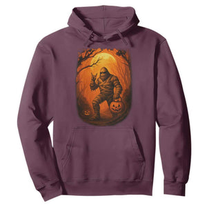 Funny Halloween Bigfoot Scary Spooky Cryptid Sasquatch Hoodie TS11 Maroon Print Your Wear