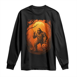 Funny Halloween Bigfoot Scary Spooky Cryptid Sasquatch Long Sleeve Shirt TS11 Black Print Your Wear