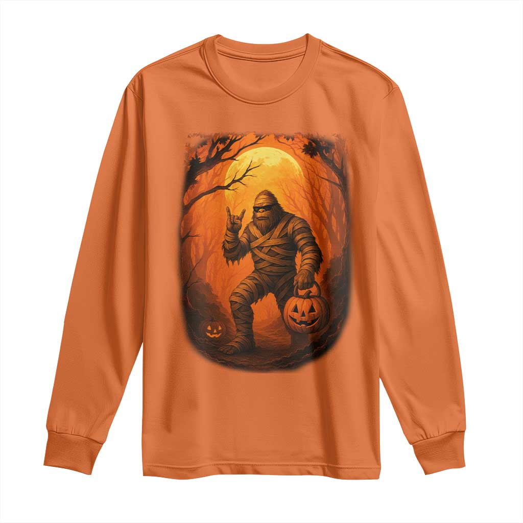 Funny Halloween Bigfoot Scary Spooky Cryptid Sasquatch Long Sleeve Shirt TS11 Orange Print Your Wear
