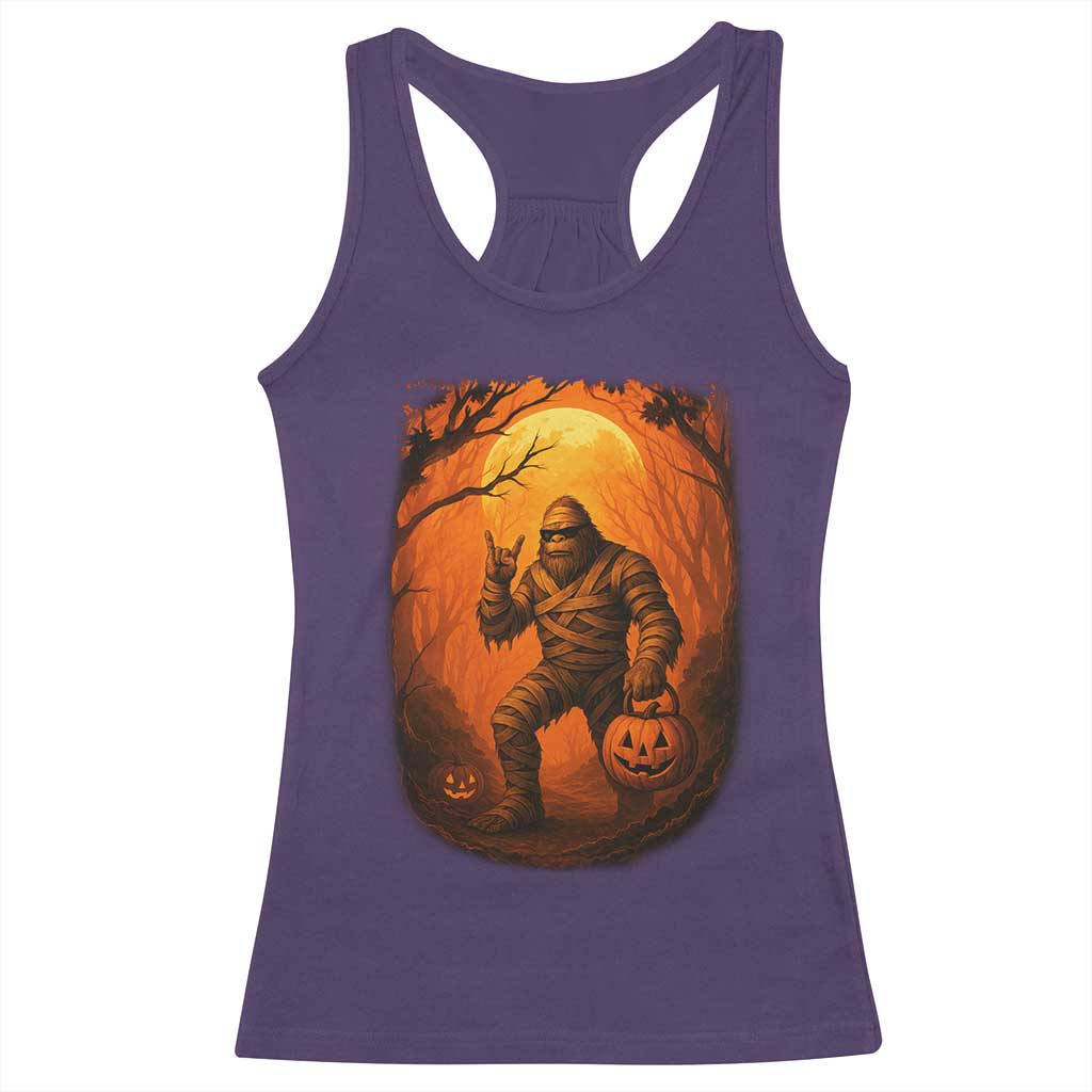 Funny Halloween Bigfoot Scary Spooky Cryptid Sasquatch Racerback Tank Top TS11 Purple Print Your Wear