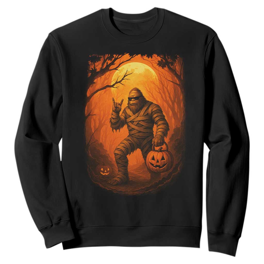 Funny Halloween Bigfoot Scary Spooky Cryptid Sasquatch Sweatshirt TS11 Black Print Your Wear