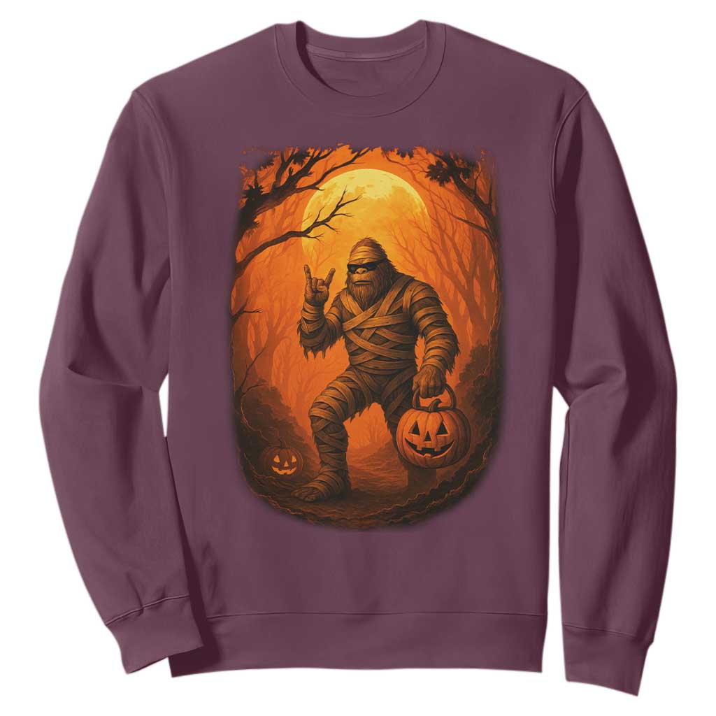 Funny Halloween Bigfoot Scary Spooky Cryptid Sasquatch Sweatshirt TS11 Maroon Print Your Wear