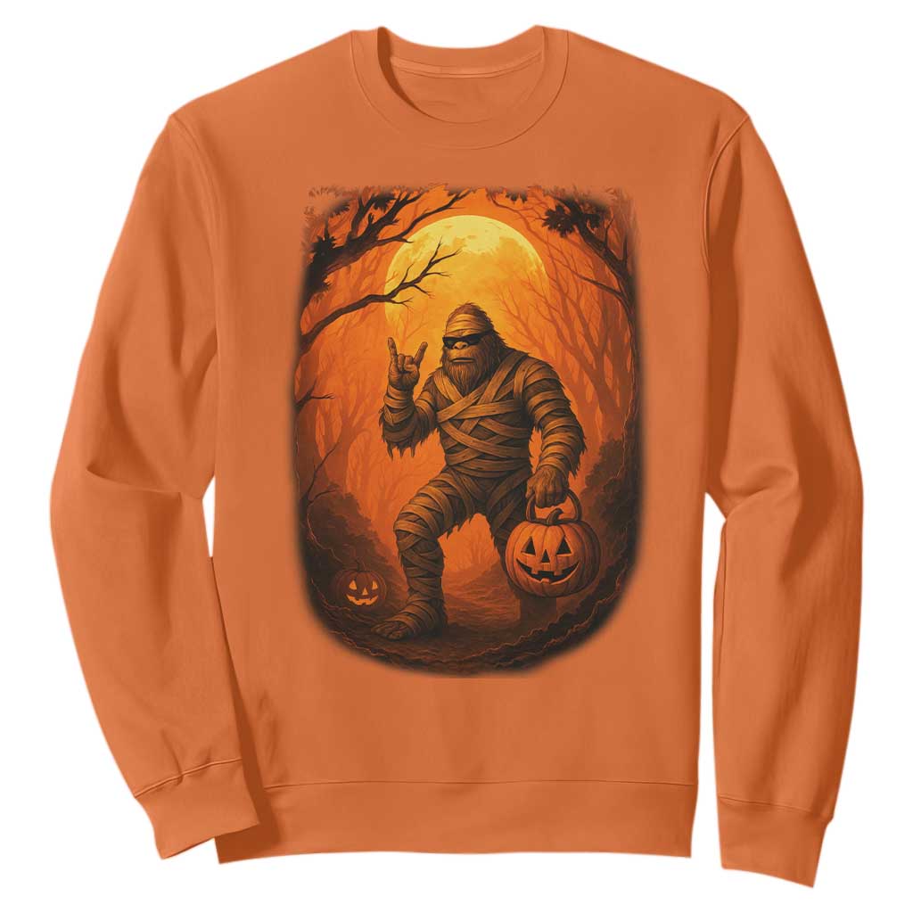 Funny Halloween Bigfoot Scary Spooky Cryptid Sasquatch Sweatshirt TS11 Orange Print Your Wear